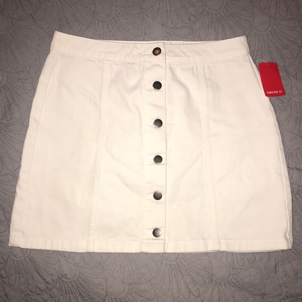 White Denim Skirt